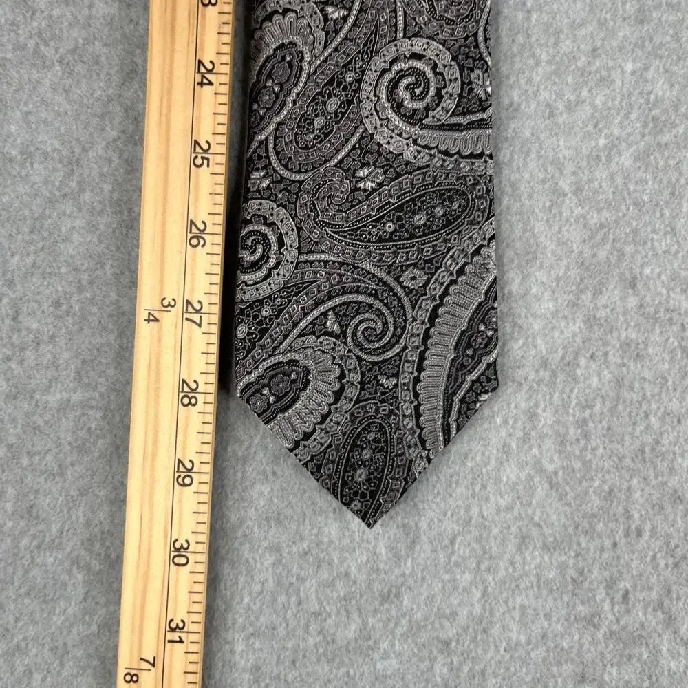 Ted Baker London Necktie Silk Gray Paisley Classic Tie